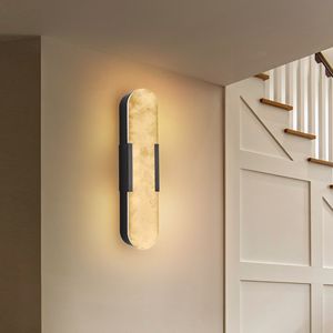 Applique da Parete in Marmo Naturale da 50 cm, Set di Applique Moderne Nere per Interni, per Bagno, Soggiorno o Camera da Letto - Product Image 1