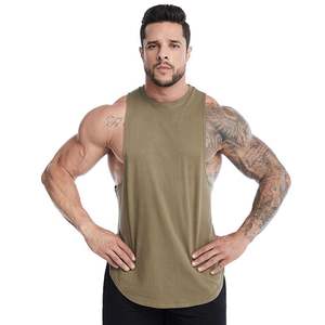 Proveedor Directo de Fábrica, Camiseta sin Mangas de Alta Calidad, Transpirable, para Gimnasio, Talla Grande para Hombre, Informal, de Color Sólido, Tejido de Punto - Product Image 1