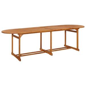 Table de salle à manger rectangulaire rustique en bois d'acacia massif, grande et durable, tables d'extérieur - Product Image 1