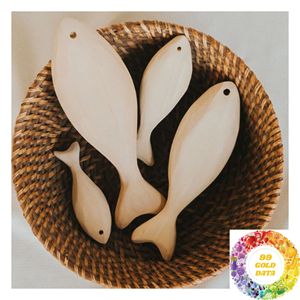 Decorative Wooden Fish Mediterranean Coastal <b>Ornament</b> 9-19cm for <b>Wall</b> Table Shelf and Nautical Home Decoration - Product Image 1