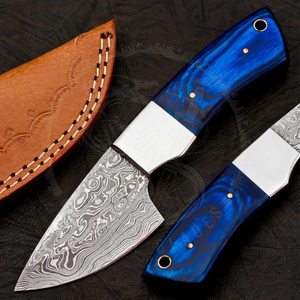 Couteau de chasse à lame fixe en acier Damas de haute qualité avec étui de luxe, couteau droit - Product Image 6