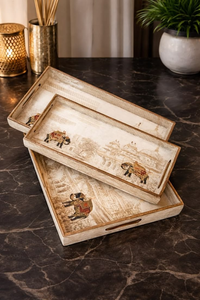 Plateau de service décoratif en MDF avec impression autocollante émaillée, vaisselle, décoration de table, maison, hôtel, restaurant par Perfect Enterprises - Product Image 5