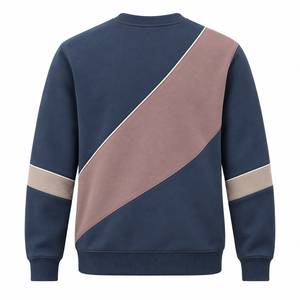 Mens Premium Contrast Wave <b>Crewneck</b> Sweatshirt Custom Casual Athletic Pullover Sportswear Cotton Polyester Fleece Windproof - Product Image 6