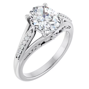 Anillo de Diamante Cultivado en Laboratorio con Certificación IGI, Corte Ovalado de 2.00 Quilates, Claridad VS1, Color F, Oro Blanco de 14k, Estilo Vintage, para Joyería Femenina - Product Image 4