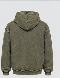 เสื้อฮู้ดเดนิมคุณภาพพรีเมียมสำหรับผู้ชายพร้อมกระเป๋าจิงโจ้ - Product Image 2