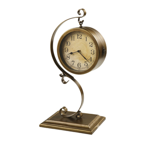 Horloge de bureau en métal doré style étoile nordique, horloge de table moderne du milieu du siècle, horloge de bureau design avec accents métalliques pour le bureau - Product Image 3