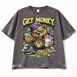 High Quality Oversized Boxy <b>Drop</b> Shoulder <b>Acid</b> Washed DTG Printed T-shirt 100 % Cotton Heavyweight Custom Printed Tshirt - Product Image 2
