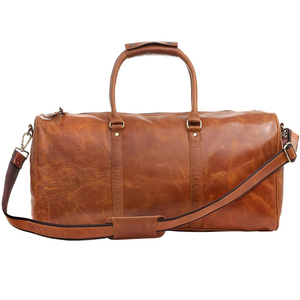 Wholesale Custom Logo Personalized Genuine <b>Leather</b> Duffel Bag Foldable <b>Mens</b> Travel Sports Gym Weekend Overnight Luggage <b>Holdalls</b> - Product Image 2