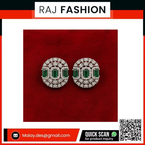 Anayra Jewellery <b>Emerald</b> Silver <b>Stud</b> <b>Earrings</b> with Classic Baguette Cut Green Stones Elegant Design - Product Image 2