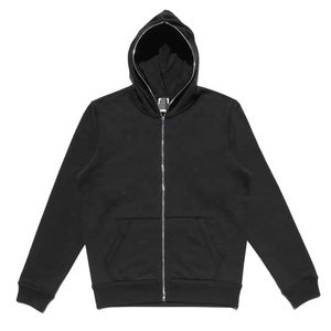Econex Sports OEM Personnalisé pour broderie de strass, col zippé réfléchissant, sweat à capuche intégral noir uni, surdimensionné, pour l'hiver - Product Image 5