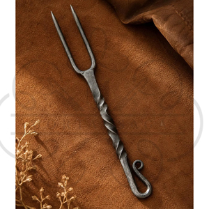 Ensemble de cuillères faites à la main |   Ensemble de couverts médiévaux en fer, cuillère, fourchette, couteau, forgés à la main, ustensiles vikings avec étui en cuir |   Cadeau pour lui - Product Image 3