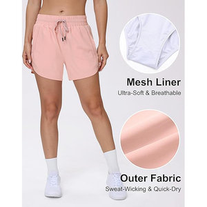 Shorts de sport pour femme à séchage rapide avec poche pour téléphone, respirants, pour la course et l'entraînement estival - Product Image 4