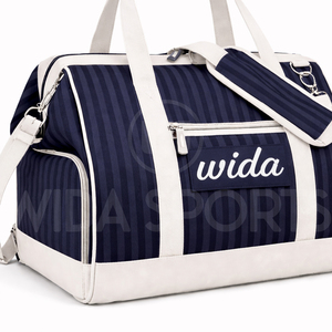 Custom Logo Zipper Fashion Duffel Bag Gym Travel & Sports Polyester Fabric PU <b>Leather</b> Trim Waterproof <b>Large</b> Capacity - Product Image 3