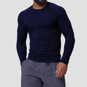 Camiseta deportiva de manga larga para hombre, de secado rápido, corte ajustado, personalizada para gimnasio y fitness, con logo personalizado, de secado rápido y bajo precio. - Product Image 1