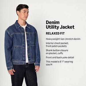 Chaqueta Vaquera para Hombre, Corte Regular, Algodón Lavado, Cierre de Botones, Estilo Casual Otoñal - Product Image 3