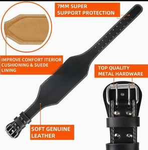 Cinturón de Levantamiento de Pesas de Cuero Genuino Personalizable de Diseño Popular, Estructura Reforzada, Capacidad de Carga de 1 lb - Product Image 3