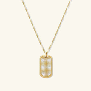 Collar con Colgante de Diamante Cultivado en Laboratorio con Pavé de Oro Amarillo - Product Image 1