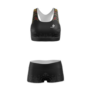 Factory Direct <b>Racer</b> <b>Back</b> Sports Bra and Shorts Set with Lightweight Breathable Fabric for Daily Activewear - Product Image 1