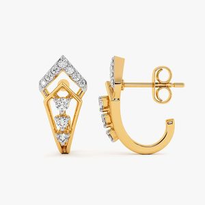 Pendientes de tuerca con diseño de mariposa y racimo de diamantes cultivados en laboratorio en oro amarillo - Product Image 1