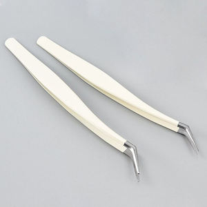 Pinzas para Injerto de Pestañas DANTRIC IMPLANTS RT-34, Profesionales, de Alta Calidad, con Logotipo Personalizado, de Acero Inoxidable, Punta Curva, Duraderas, para Cejas - Product Image 4