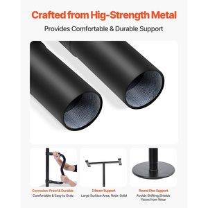 Siyah 7-10 Ft tavan banyo güvenliği güvenlik direği kaymaz eğri kolu 300 Lbs kapasite yerden tavana Transfer banyo tutamağı - Product Image 5