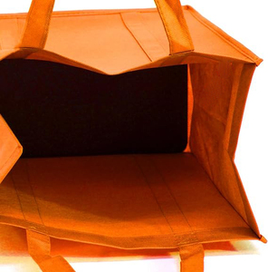 Bolsa de tela no tejida naranja, lisa, ecológica, reutilizable, diseño tejido, proveedor OEM - Product Image 6