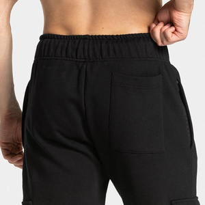 High Quality <b>Men's</b> Black Cargo Sweatpants Loose Fit Streetwear <b>Trousers</b> with <b>Elastic</b> <b>Waist</b> Drawstring Pockets - Product Image 5