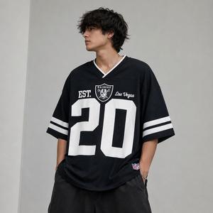 Camiseta Deportiva Personalizada con Estampado, Estilo Urbano, Holgada, de Malla, Ecológica, Transpirable, Unisex, al por Mayor - Product Image 3
