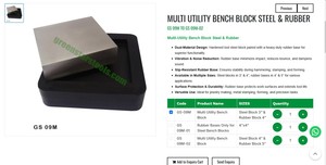Bloque de trabajo multiusos de acero y caucho para joyería, herramienta de doble superficie para estampado de metal para joyeros | N.º de artículo: GS-09M - Product Image 3