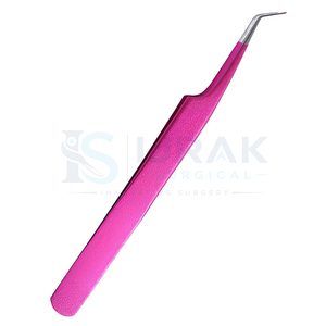 Pince à épiler professionnelle en acier inoxydable pour extensions de cils – Pince à épiler de précision à pointe fine avec poignée diamant rose - Product Image 4