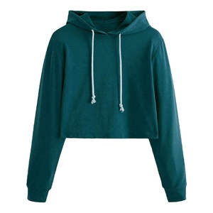 Lightweight Customized Women Winter Crop <b>Top</b> Hoodies <b>High</b> Quality Breathable Cotton/Bamboo Fiber Formal <b>Low</b> MOQ Best Price - Product Image 1