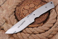 Couteau de chasse et de camping OEM à lame fixe en acier au carbone poli industriel fait main, à pointe tombante et bord biseauté, non réglable