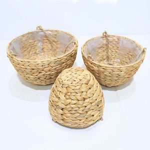 Hot Sales Tapered Water Hyacinth Metal Hanging <b>Plant</b> <b>Basket</b> with Waterproof Liner - Product Image 6