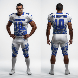 Ensemble uniforme de football américain personnalisé de haute qualité noir et or nid d'abeille, maillot et pantalon, numéro 10, B.B Industries, vêtements de sport d'équipe - Product Image 4