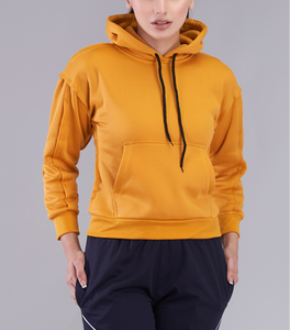 Sudadera con Capucha para Mujer, Color Sólido, Felpa de Algodón, con Bolsillos, Ropa Casual de Otoño - Product Image 4