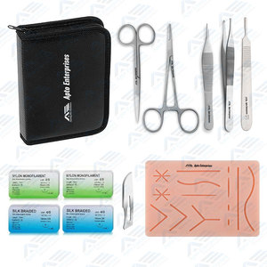 Kit de almohadillas de silicona duraderas para estudiantes de medicina de 15 piezas Cierre de heridas quirúrgicas Sutura de enfermería veterinaria Los mejores instrumentos médicos - Product Image 1