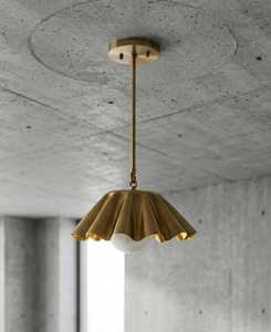 Lámpara de Techo Moderna Sputnik de Latón con Luz Individual |   luminaria de techo con diseño floral |   candelabro - Product Image 3