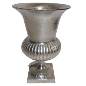 Urne de jardin noire avec base carrée, vase sculpté à la main de style antique pour fleurs ou plantes vertes, utilisation extérieure, urne de jardin en aluminium - Product Image 4