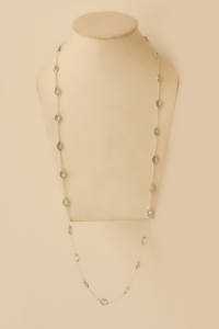 Collar de cadena con bisel de topacio azul cielo Azure Dew y cadena de lujo de plata de ley 925 en venta - Product Image 3