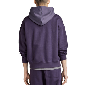 Nouveau sweat à capuche mi-zippé pour homme, couleur unie, design moderne, en molleton de coton de haute qualité - Product Image 2