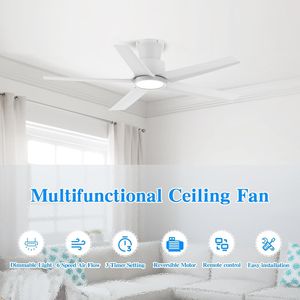 Ventilatore da soffitto moderno a LED da 44 pollici con lampadario ed estensione da 9 pollici X 44 X 9 - Product Image 5