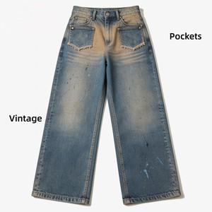Wholesale White Denim <b>Jeans</b>, Custom <b>Wide</b> <b>Leg</b> Cotton Pants <b>for</b> Women's Boutique Brands and Seasonal Collections - Product Image 1