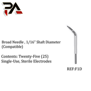 Electrodo de Aguja Ancha F1D Compatible con Ellman Surgitron, Paquete de 25 |   Puntas de aguja electroquirúrgicas de radiofrecuencia estériles de un solo uso, eje 1/16 - Product Image 5