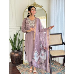 Conjunto Elegante de Talla XL con Top y Pantalón para Fiesta con Dupatta - Product Image 1