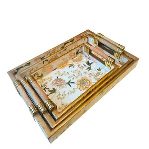 Enamel Coated Steel Serving Tray Retro Enamel Tea Tray Decorative Enamel Display Tray Oval Shape Enamel Tray - Product Image 3