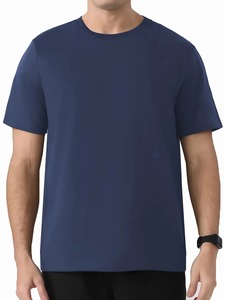 T-shirt en coton écologique personnalisé avec logo imprimé par transfert thermique, respirant, séchage rapide, col rond, formel, pour homme, coupe oversize, vente en gros - Product Image 4