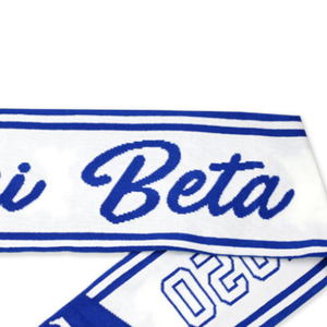Bufanda de Punto Zeta Phi Beta ZPB Azul y Blanca, Bufanda de Invierno para Fraternidad y Hermandad, Cálida, Elegante, de Acrílico, Accesorio de Moda - Product Image 6