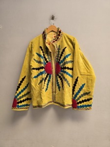 NR TEXTILE Hand Embroidered <b>Quilted</b> Suzani <b>Jacket</b> 100% Cotton Knitted Fabric Floral <b>Pattern</b> Women's Winter/Autumn/Spring Coat - Product Image 3