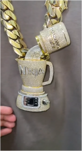 จี้เงินแท้ 925 รูปทรงมิกเซอร์แบบกำหนดเองได้ ประดับเพชรโมอิสซาไนต์ทรงบริลเลียนท์ ดีไซน์ฮิปฮอป 3 มิติ พร้อมสร้อยขนาดใหญ่สำหรับทุกเพศ - Product Image 3