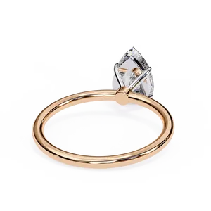 Anillo Solitario de Diamante Cultivado en Laboratorio con Corte Pera de 1ct, Engaste de Tres Puntas con Doble Garra, Vástago Cónico, Joyería de Oro Personalizada - Product Image 5